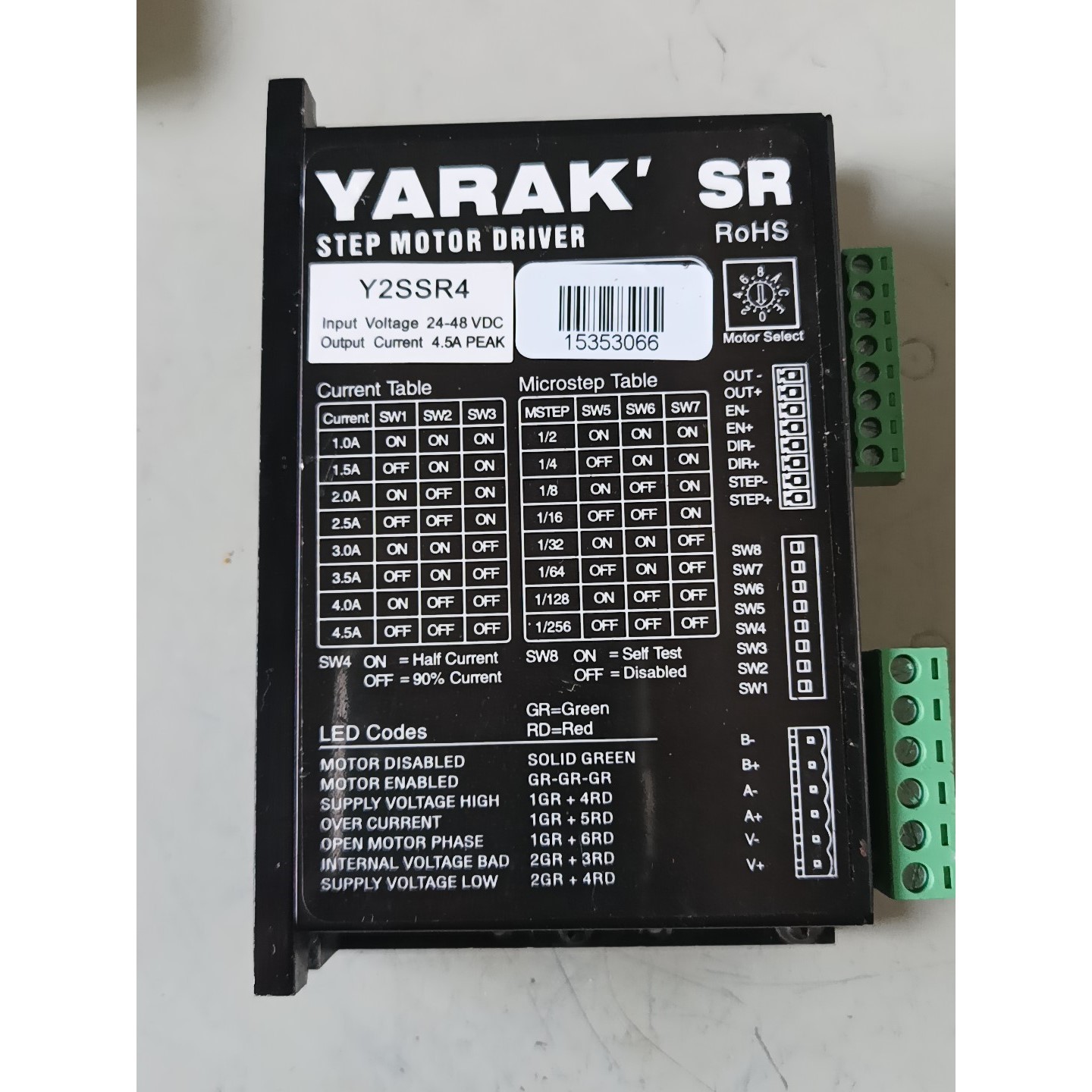 YARAK信浓 Y2SSR4  步进驱动器42 57电机驱动维修咨询