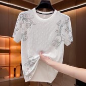 冰丝短袖 男士 T恤加肥加大码 速干男装 欧货潮 2026夏季 无痕半袖 新款