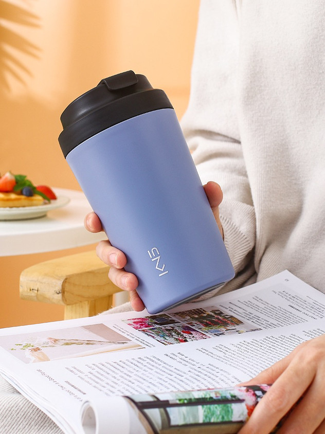 陶瓷内胆咖啡杯女生高颜值牛奶豆浆便携带盖保温水杯男定制LOGO