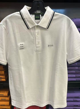HUGO BOSS/胡戈波士 男士夏季刺绣LOGO速干运动短袖POLO衫