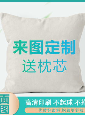 DIY照片抱枕双面来图定制 情侣真人生日礼物两用被子定做学生靠垫