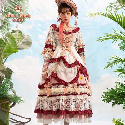 taobao agent [Elberry show] Romantic field flower margin classical doll Lolita dress full model pre -sale