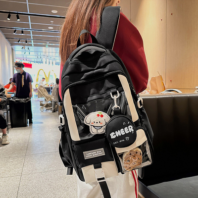 红鹮鸟高颜值学院风痛包书包女初中生高中生百搭大容量减负双肩包