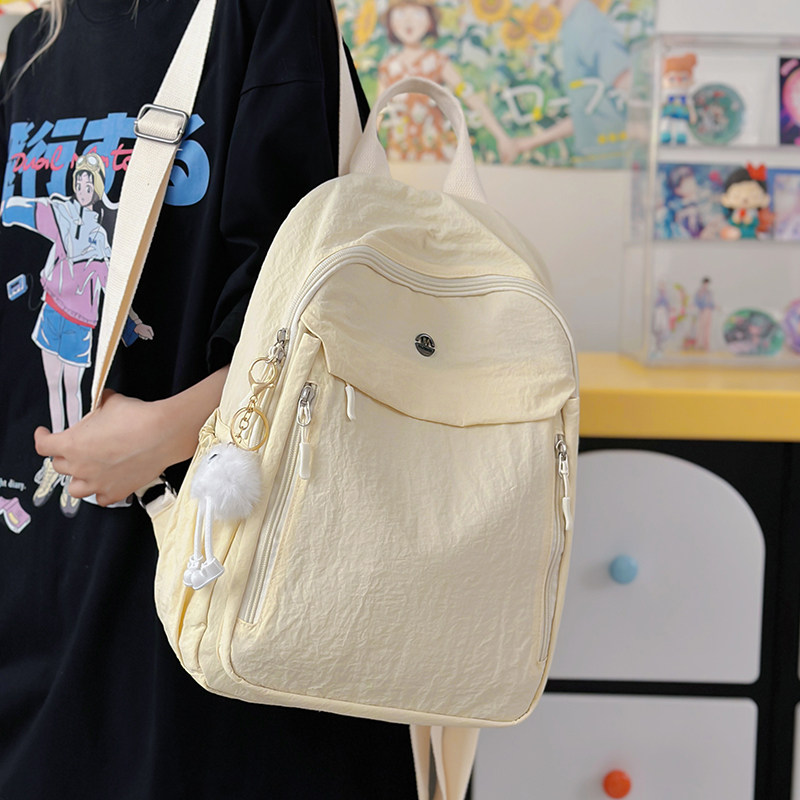 红鹮鸟双肩包大学生通勤简约上课小书包韩系百搭少女休闲外出背包