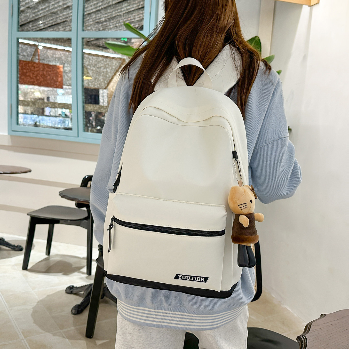 红鹮鸟学院风书包女日系ins初中生高中学生双肩包简约百搭背包