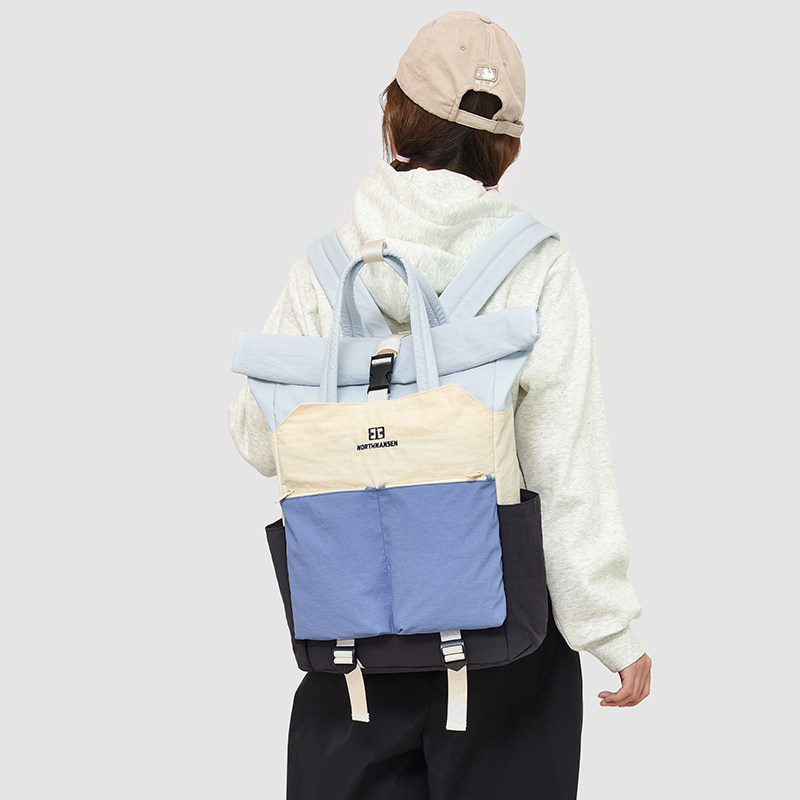 红鹮鸟撞色双肩包轻便百搭户外徒步登山包时尚电脑包旅行学生背包