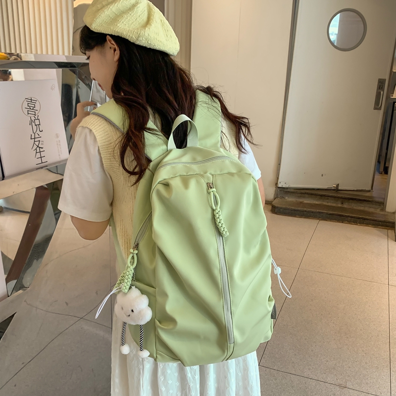 竖拉链云朵包旅行简约纯色双肩包