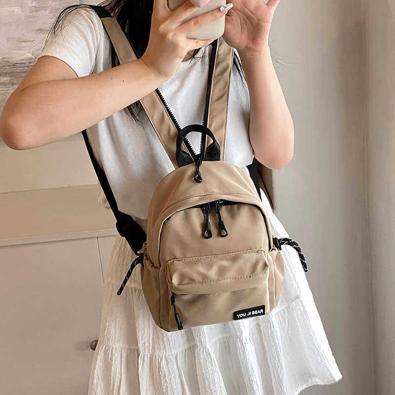 百搭休闲ins小众女式双肩包2026新款帆布包后背包迷你小书包肩包