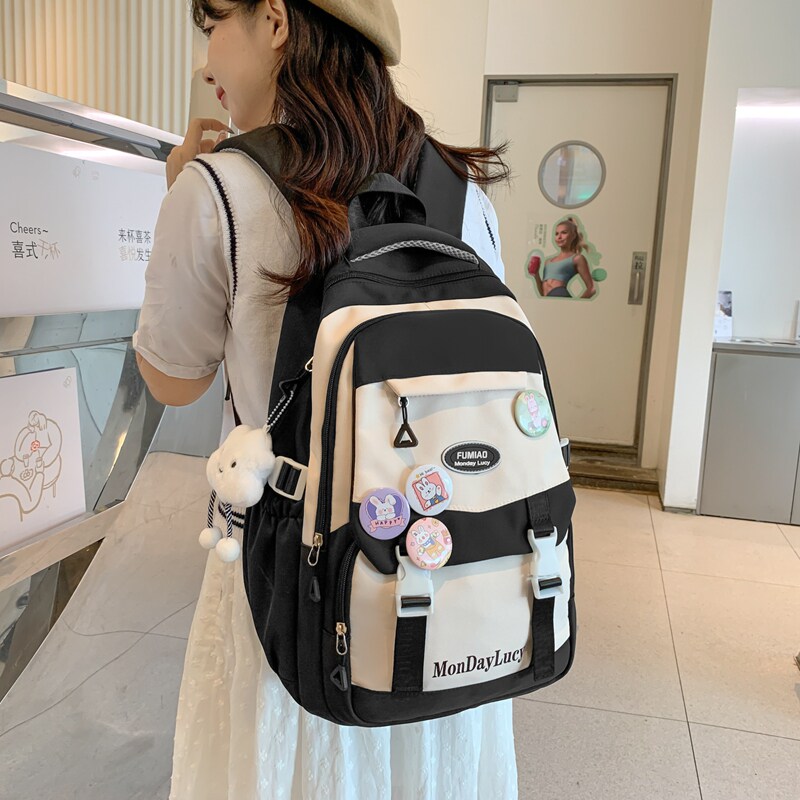 书包女初中女生2025新款大容量减负护脊轻便软双肩包高中生小学生