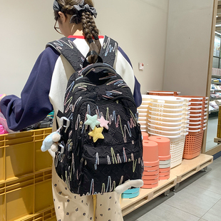 书包女大容量高颜值ins风小众初中女生可爱搞怪双肩包大学生背包