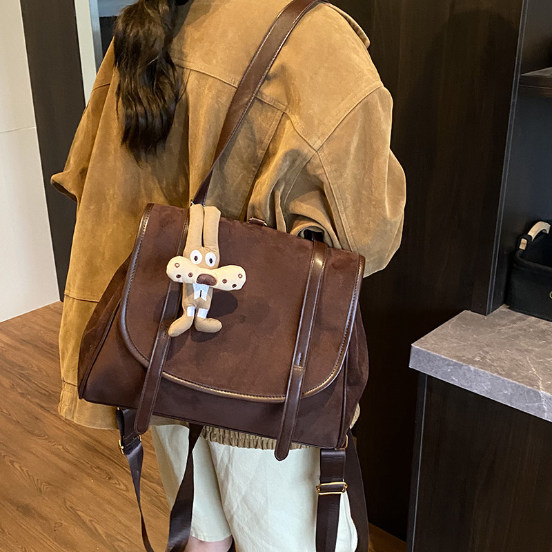 红鹮鸟复古学院风潮双肩包包女2026秋冬小众高级感大容量背包