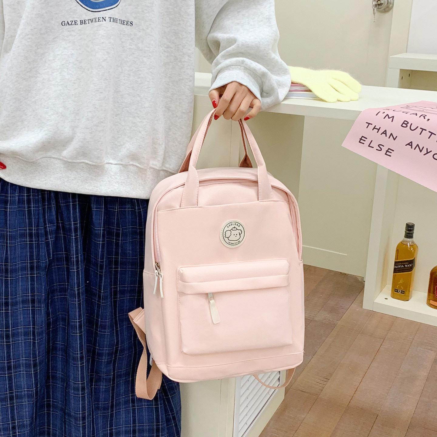 红鹮鸟日系森系校园女双肩包