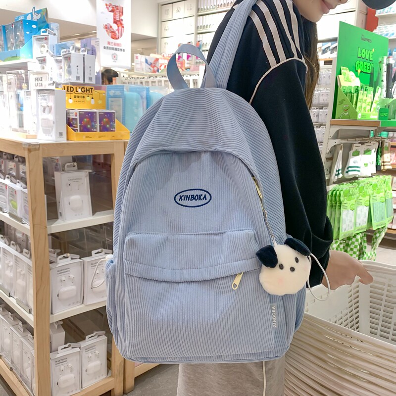 ins奶油系书包少女初中生高颜值小众大学生小众设计感简约双肩包