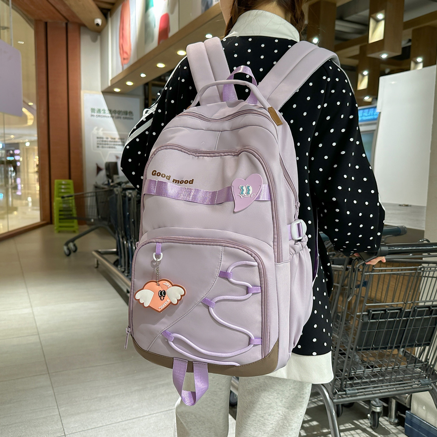 红鹮鸟书包初中女高中学生电脑旅行背包学院风高颜值大容量双肩包