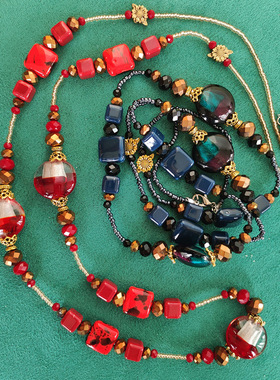 琉璃圆珠链女日韩订单毛衣链