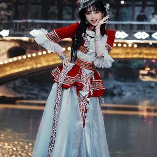 新款苗疆少女服装西式皇家风格上衣苗族土家族演出服贵州湘西写真