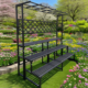 铝合金阳台花园庭院多肉肉兰花盆景多层顶棚花架防水防腐架定做