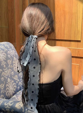甜美高级感波点丝巾发带围巾女春夏纯欲系脖海边度假少女配饰发饰