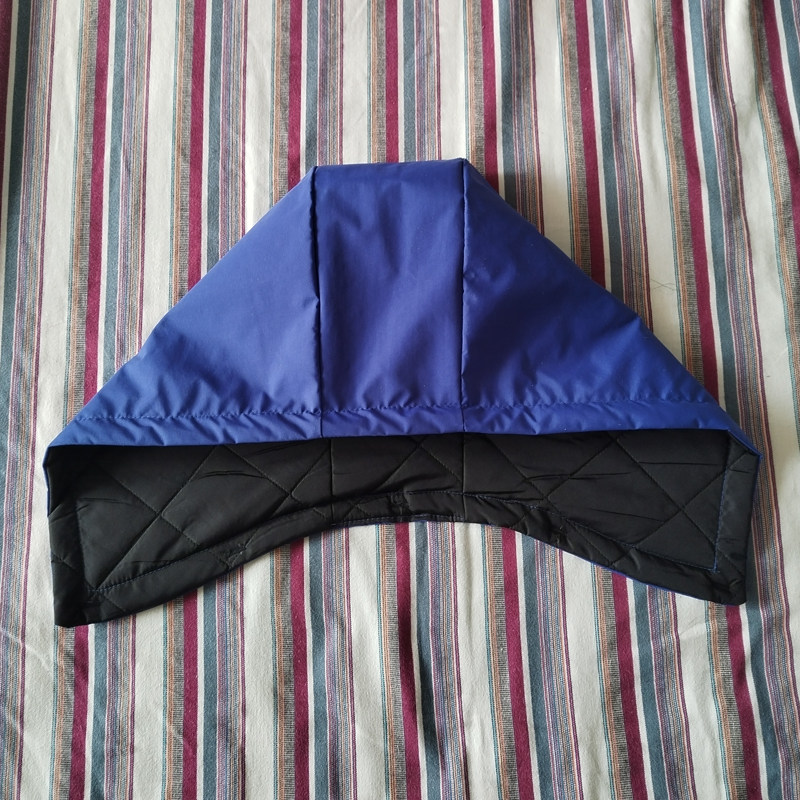 宝蓝双面防水可拆卸羽绒棉服单买帽子