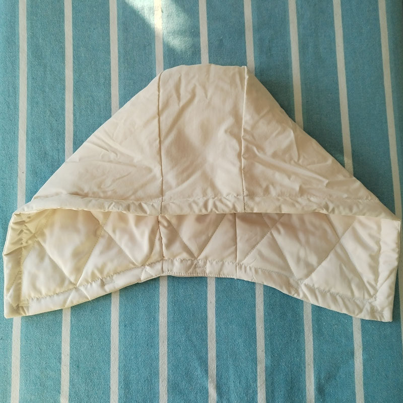 米白杏色双面防水可拆卸羽绒棉服单买帽子