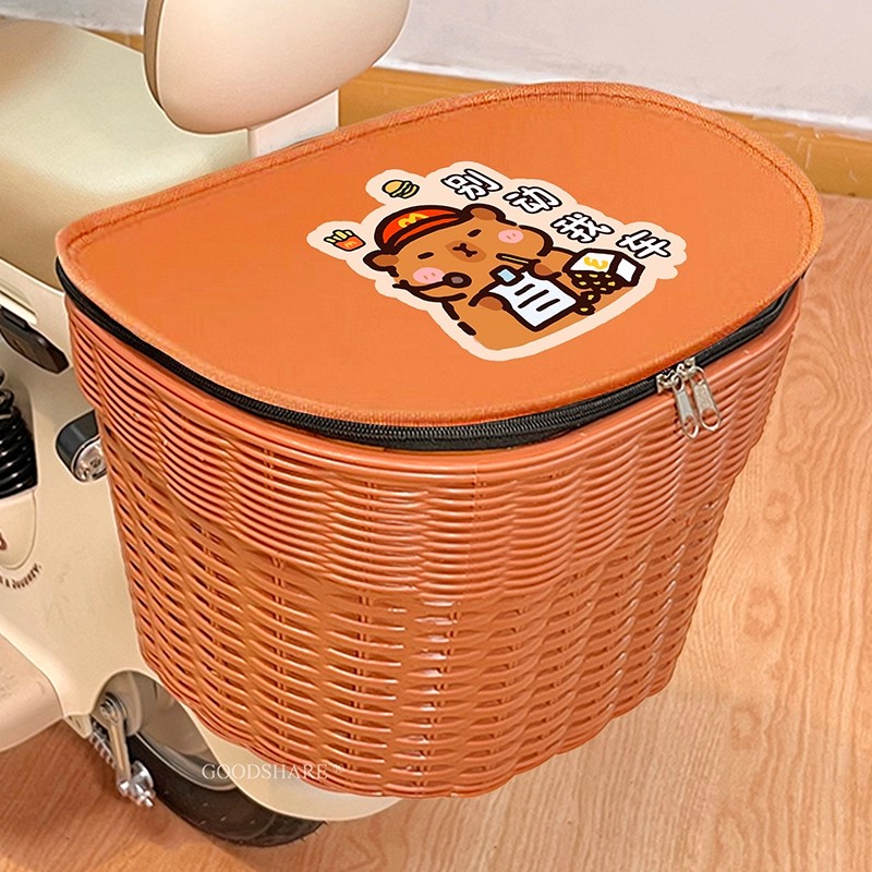 电动车后置车筐篮子后车筐内胆包收纳车筐密码锁防水靠背储物挂篮