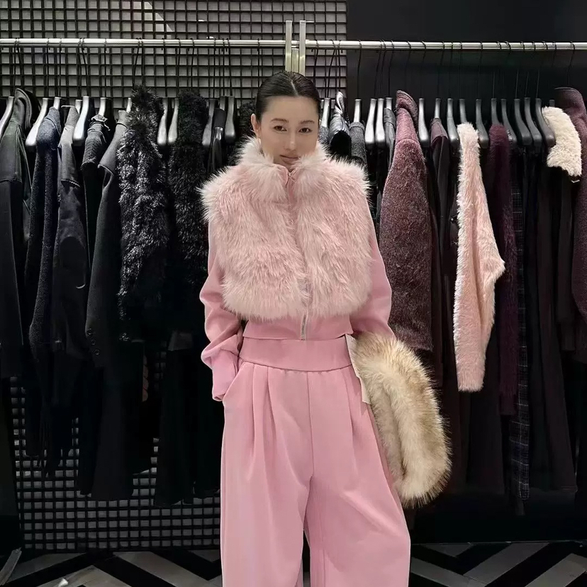 颜甄-冬上新假两件拉链加绒卫衣外套+纯色卫衣裤套装3570