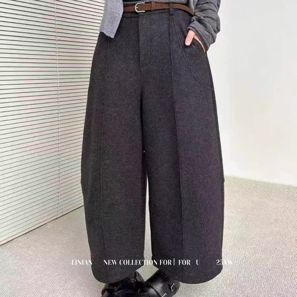 LI NIAN-闲哈伦裤小个子梨型身材显瘦宽松奶奶裤休闲裤0862103165