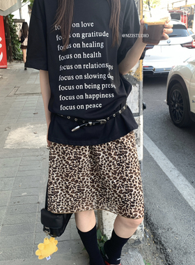 MZI STUDIO-韩标超松弛宽松糯感字母印花圆领套头短袖T恤MJ66325#