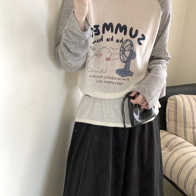 MUUTIS牧缇-日常宽松柔软超细羊毛长袖T恤（含33绵羊毛）yh9602bn