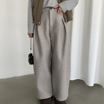 WEARELAB-WEAREAB2025冬上新韩系压褶通勤百搭休闲裤A2736