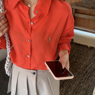 THIRTEEN 拾叁-26年早春亚麻衬衣刺绣衬衫F09