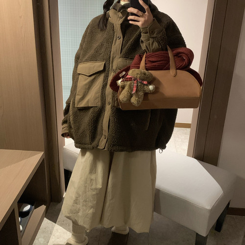 montague island-新羊羔毛立领拼接口袋设计感保暖棉服外套1507