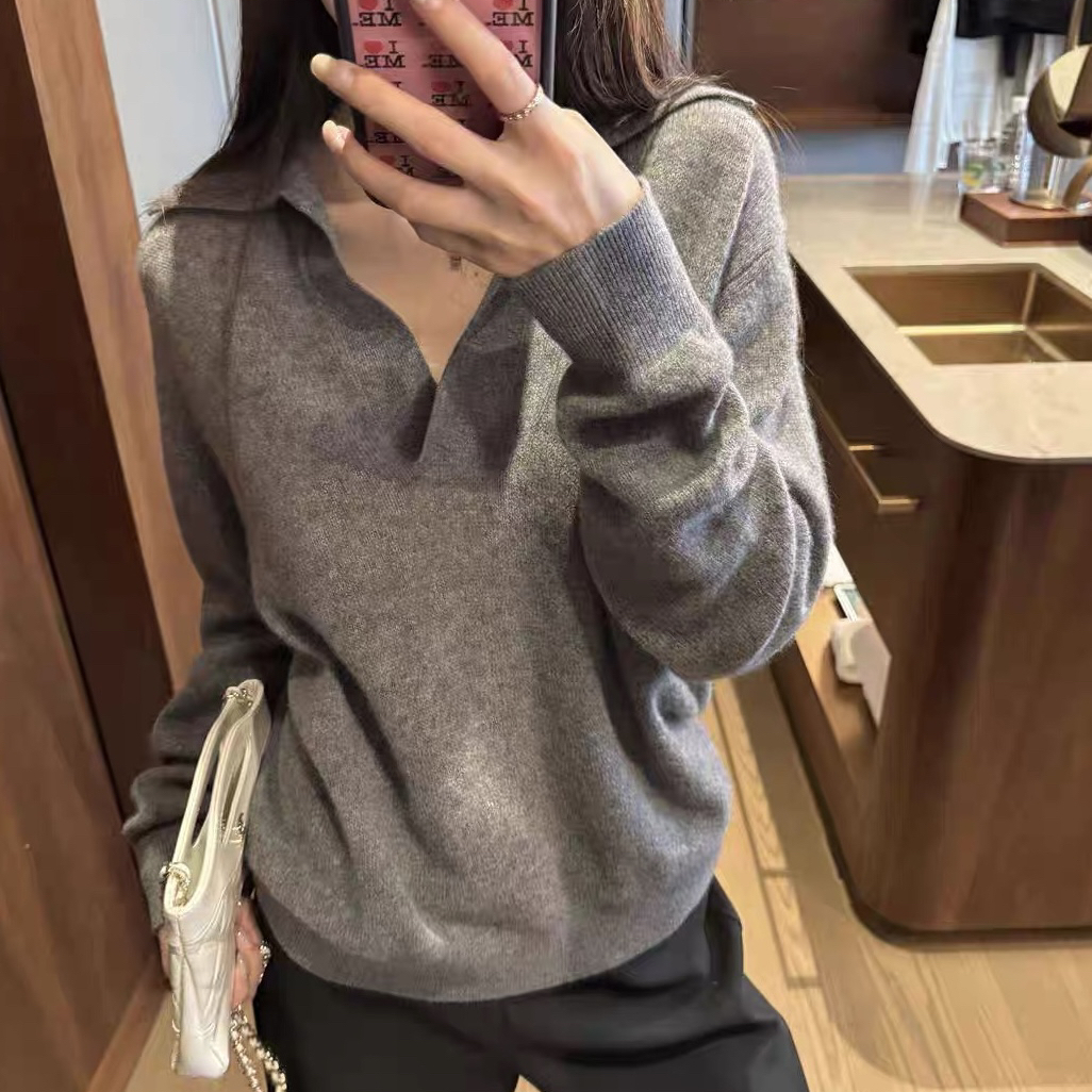 BLUEPOPS-极简全羊毛Polo翻领套头针织衫（含100羊毛）YS1-A5711