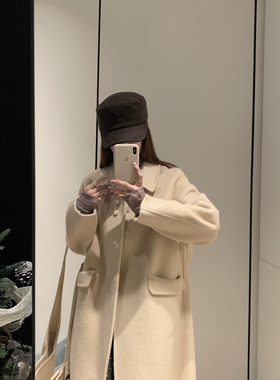 拿铁-不挑穿搭中长款显瘦羊毛外套(配包包)(含70.2羊毛)10720W14