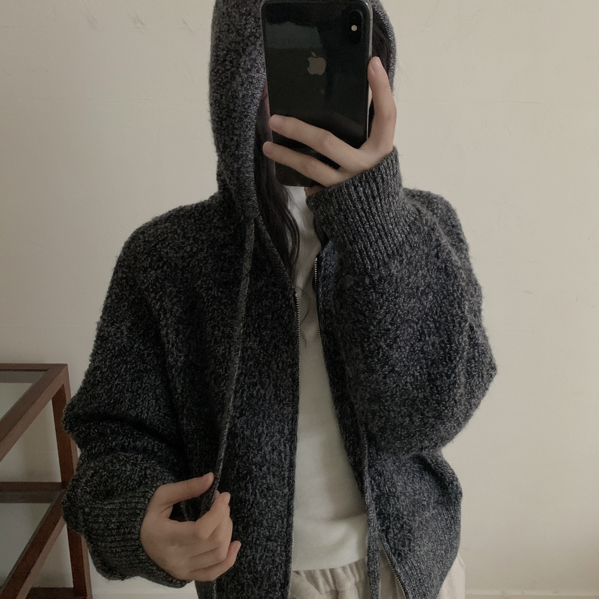 MUUTIS牧缇-帽外套保暖锁温全羊毛保暖毛衣（含100绵羊毛）tp6808