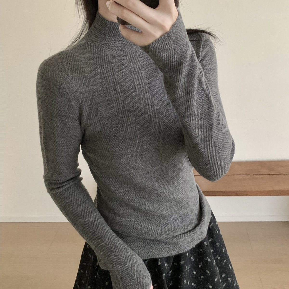 MUUTIS牧缇-腻套头羊毛打底衫（含100绵羊毛）(扬子纱可机洗)kk88