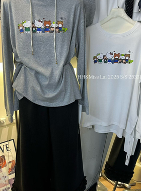HH &MISS LAI-冬上新卡通印花磨毛休闲长袖T恤25331