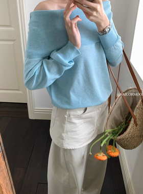 想象SAILORMOON -26年早春韩系一字肩显瘦针织衫YS1-88016