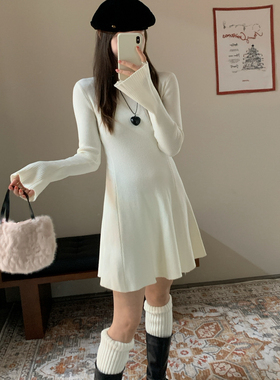 Already Full-球赫本风小女人针织连衣裙中领设计可内搭连衣裙578