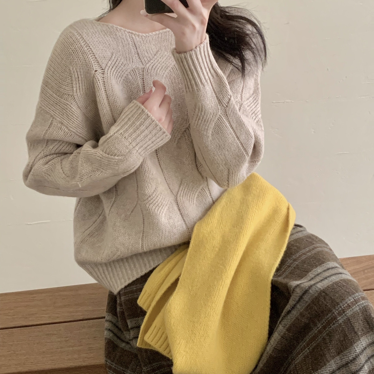 MUUTIS牧缇-福利简约宽松百搭休闲保暖毛衣（含100绵羊毛）YM-609