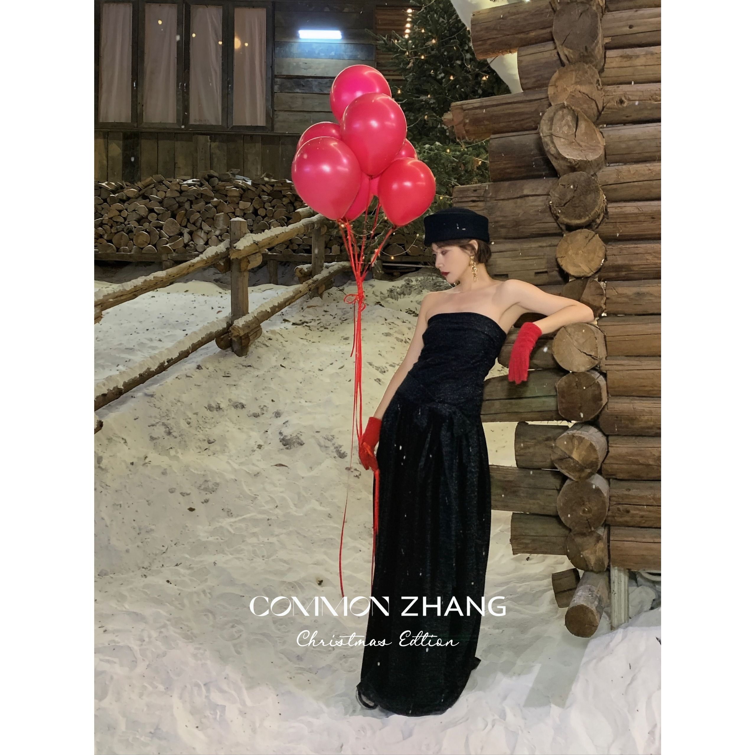 CZ ZHANG-法式气质亮晶晶氛围感抹胸高级感收腰显瘦连衣裙46335