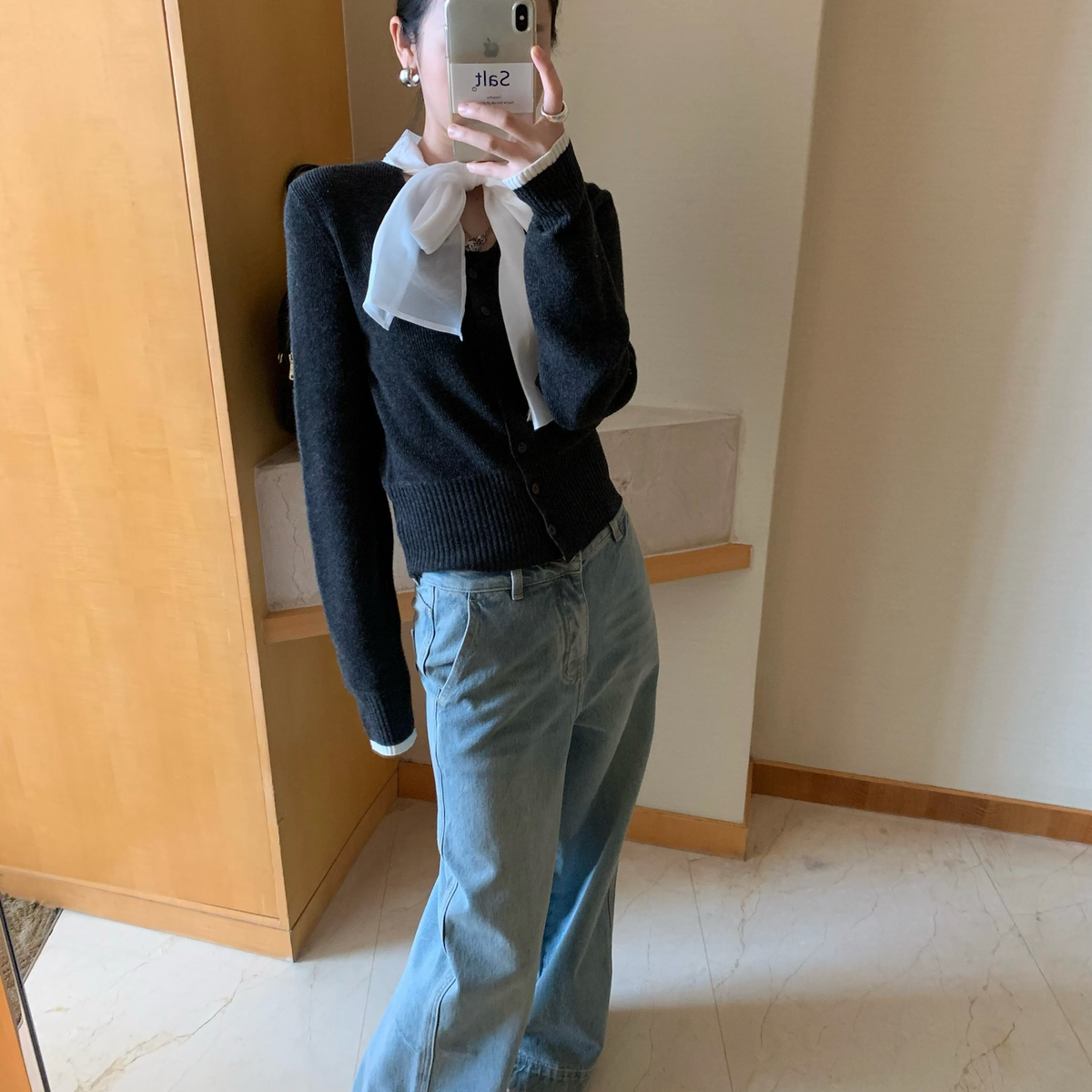 TABLE-蝶结赫本风内搭针织衫羊毛亲肤保暖毛衣（含100绵羊毛）827