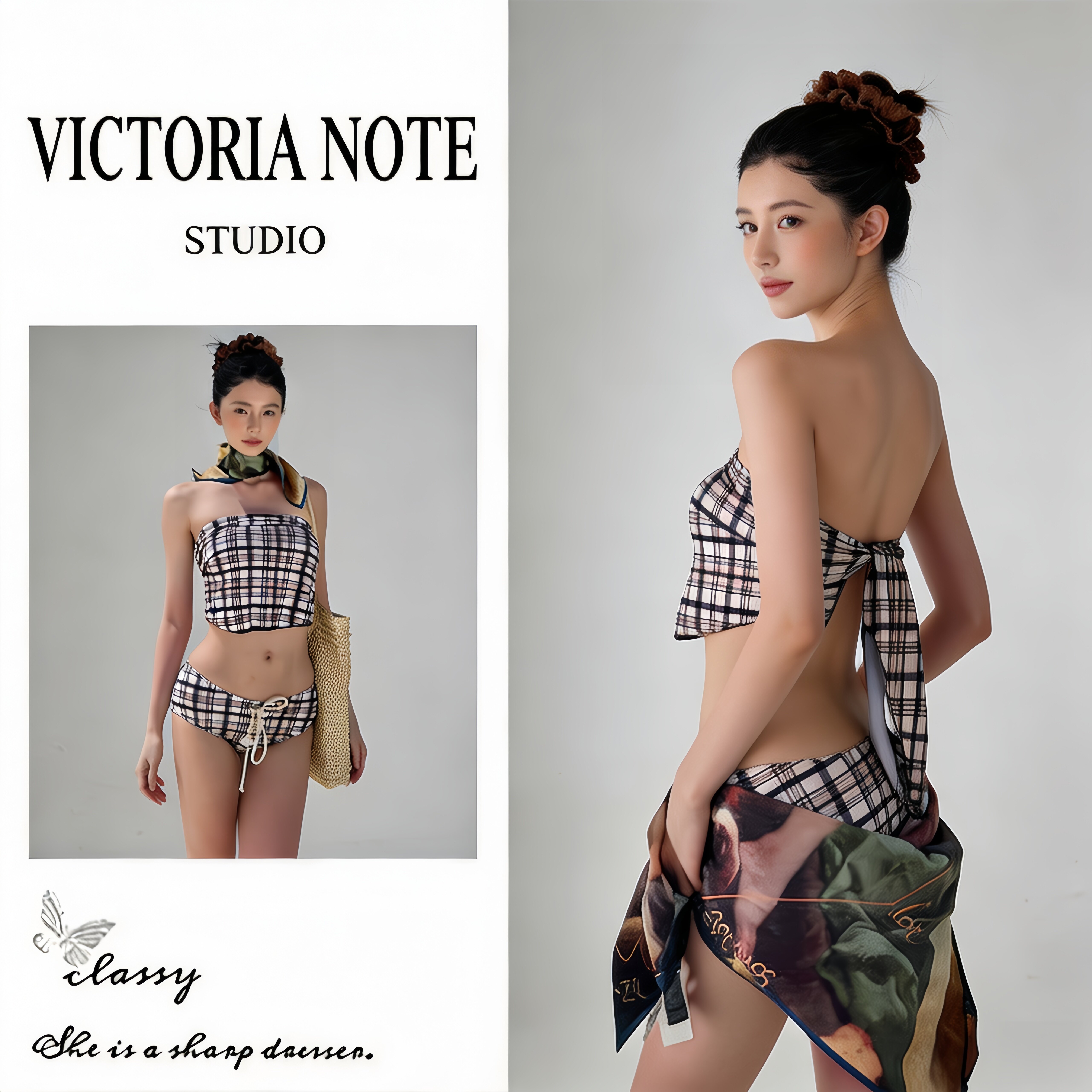 VICTORIANOTE抹胸比基尼纯欲
