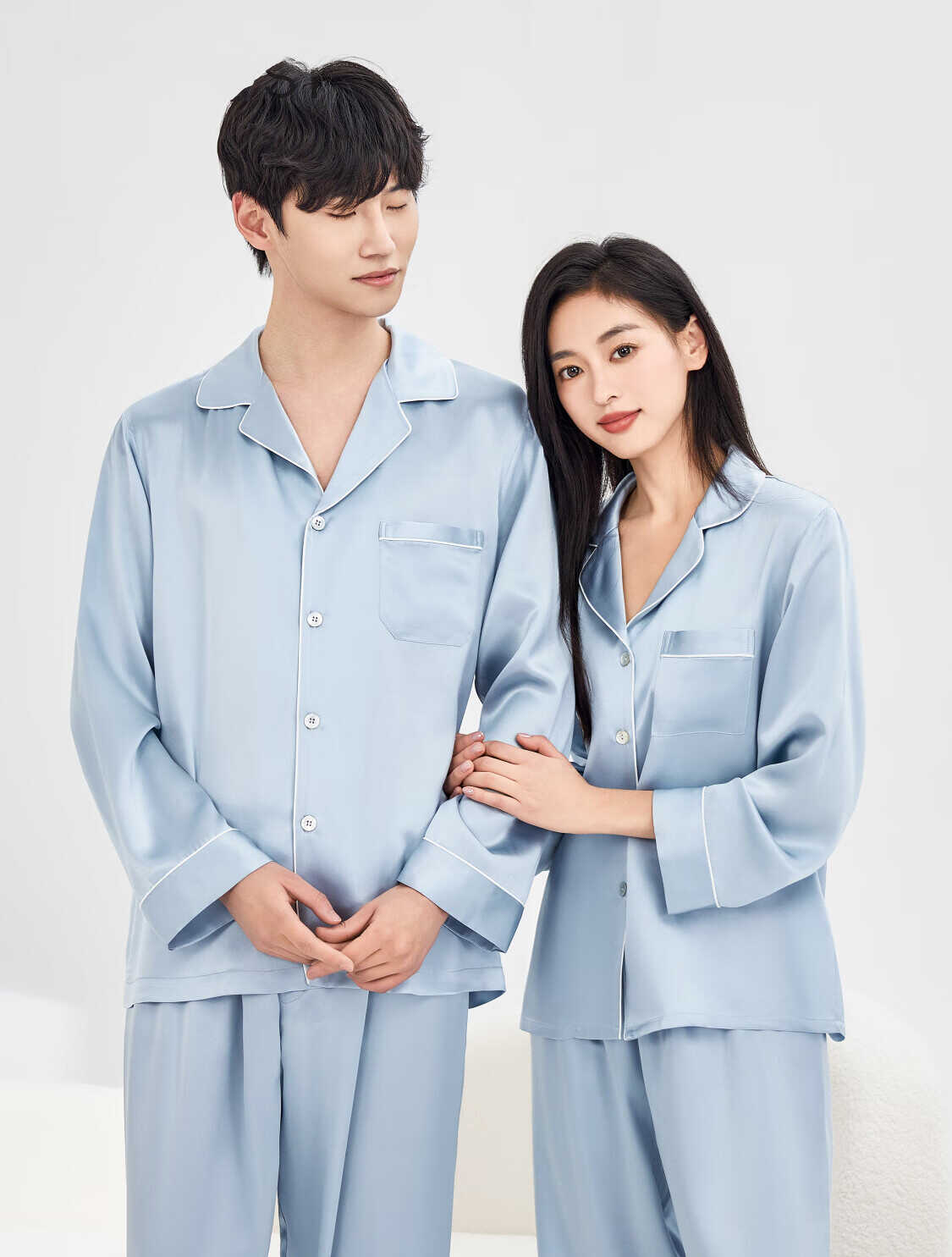 19姆米真丝睡衣套装丝绸家居服