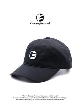 OneWayForward原创设计鸭舌帽黑色百搭刺绣棒球帽街头潮流遮阳帽
