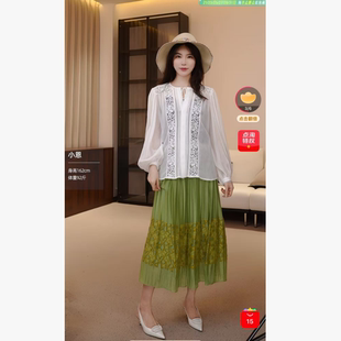 上衣 小恩专属 圆领拼花边长袖 试穿S码 CY2326