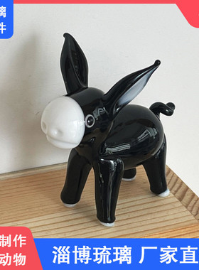 淄博琉璃手工驴小鹿摆件工艺品家居装饰办公送礼佳品