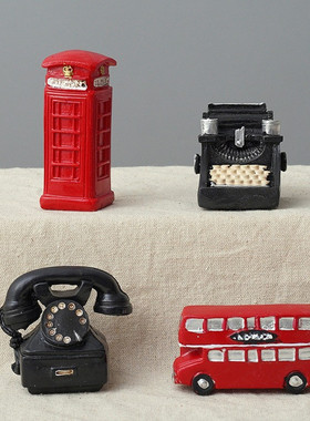 复古做旧创意树脂迷你相机钢琴打字机摆件家居装饰网店拍摄道具