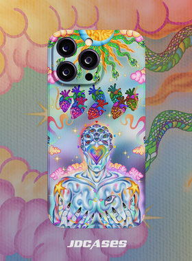 彩色超现实眼睛爱心iphone15promax手机壳小众菲林壳防摔全包软壳安卓