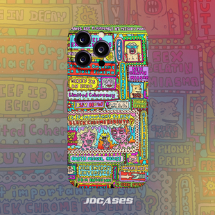 原创卡通new school趣味文字iphone15promax手机壳小众菲林壳防摔全包软壳安卓